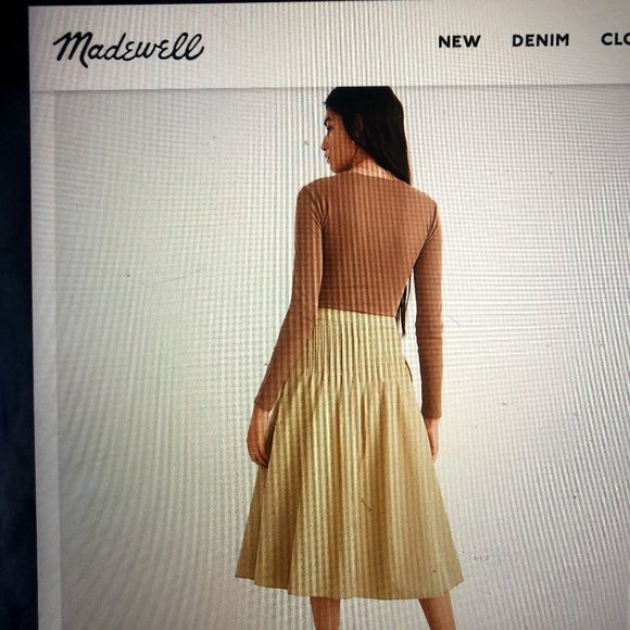 Button-Front Pintuck Midi Skirt (CURRENTLY SOLD_OUT On Madewell - Picture 4 of 8